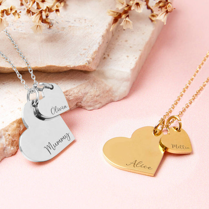 Mum And Me Personalised Heart Necklace
