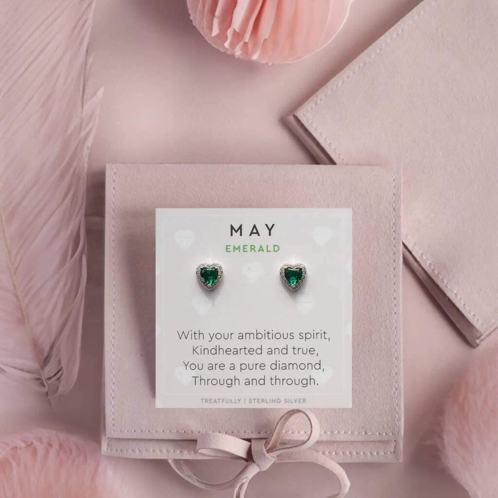 May Birthstone Earrings Emerald