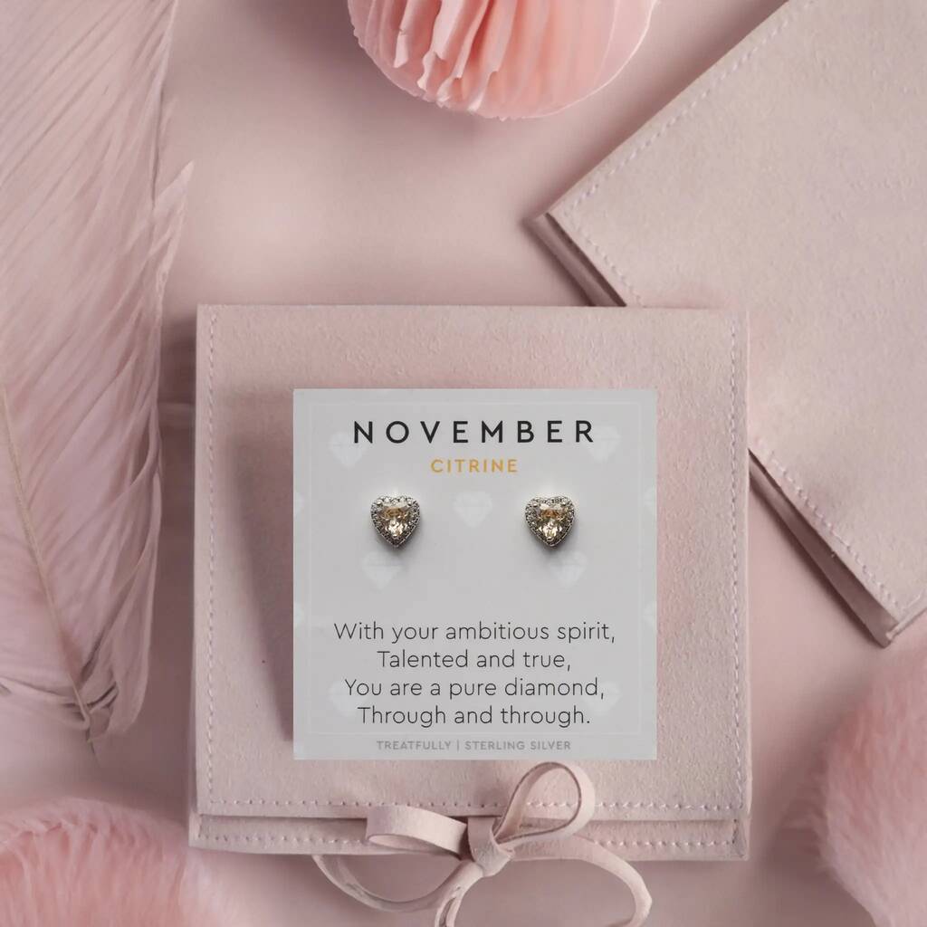November Birthstone Earrings Citrine