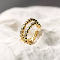 Gold Bezel Set Earrings