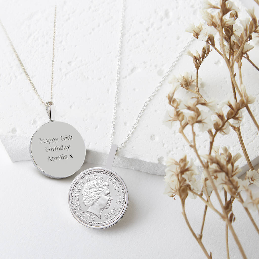 16th Birthday 2010 Five Pence 5p Coin Necklace Pendant