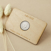 18th Birthday 2007 or 2008 Five Pence Personalised Wallet Card