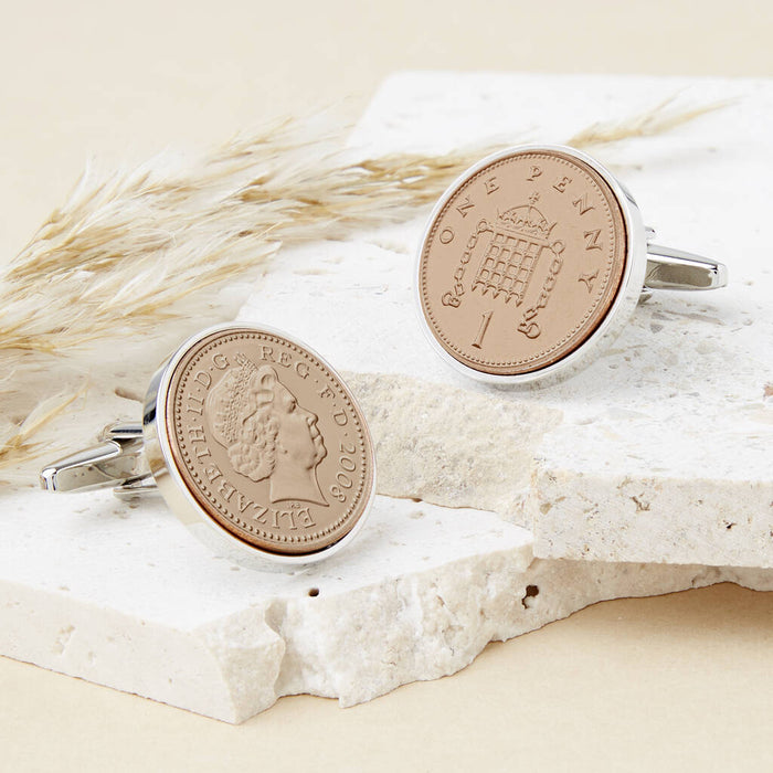 18th Birthday 2008 Penny Coin Cufflinks