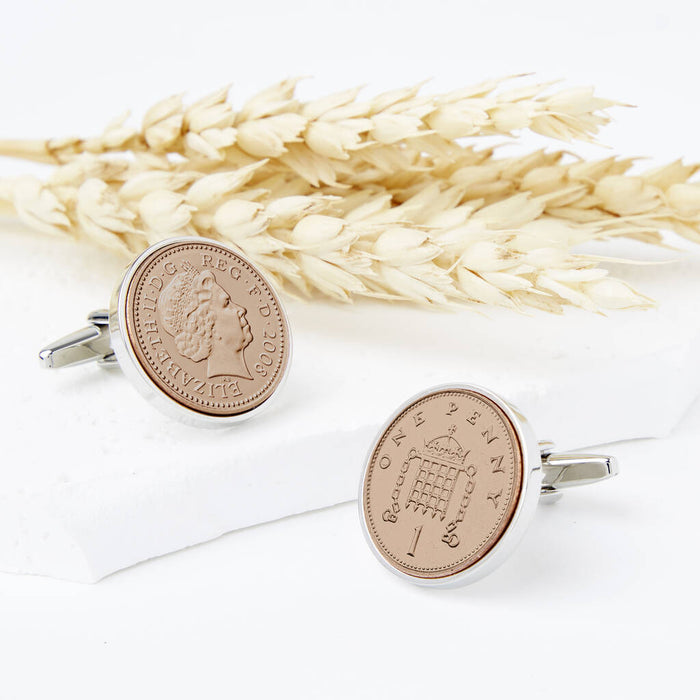 18th Birthday 2008 Penny Coin Cufflinks