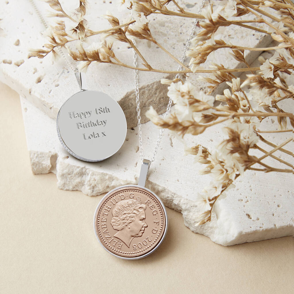 18th Birthday 2008 Penny Coin Pendant Necklace