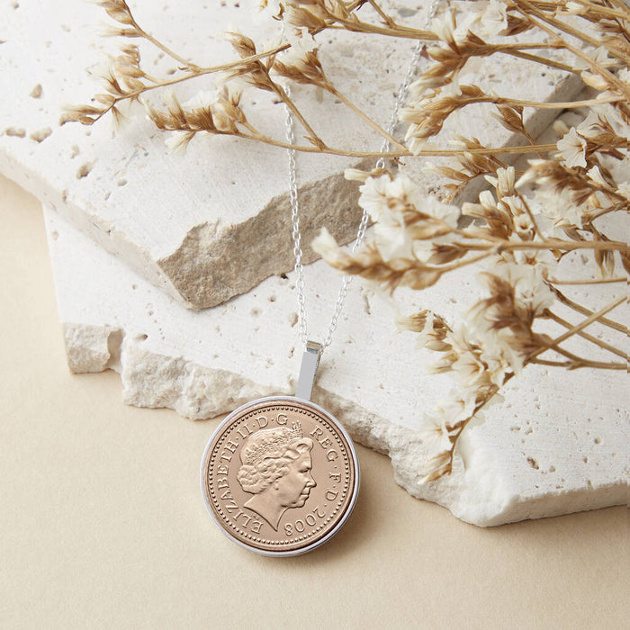 18th Birthday 2008 Penny Coin Pendant Necklace