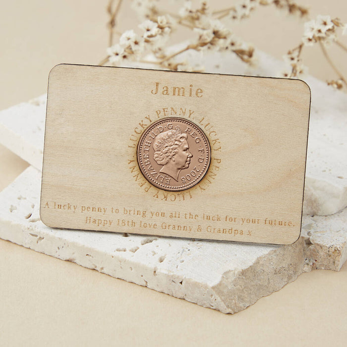 18th Birthday 2008 Penny Personalised Wallet Card