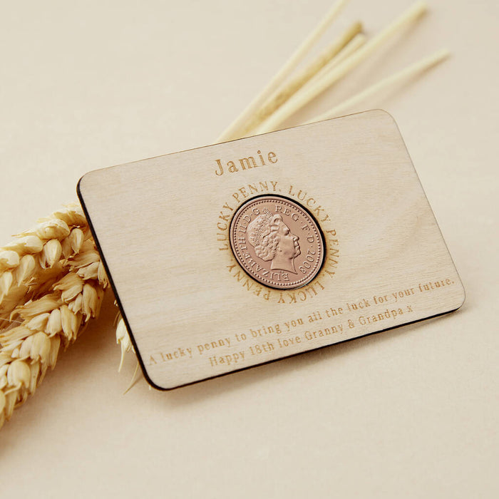 18th Birthday 2008 Penny Personalised Wallet Card