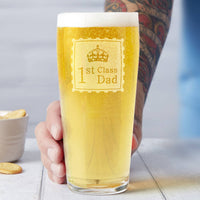 1st Class Dad Father's Day Pint Glass