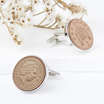 21st Birthday 2004 Or 2005 Penny Coin Cufflinks