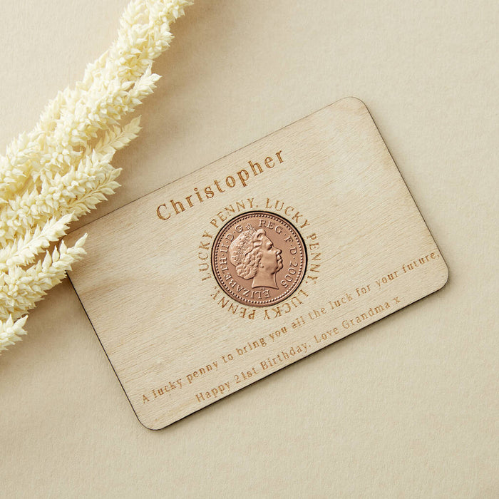 21st Birthday 2004 Or 2005 Penny Personalised Wallet Card