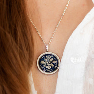 Sixpence Enamel Coin Necklace