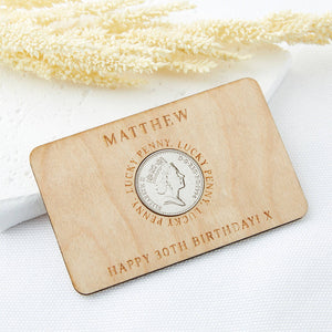 30th Birthday 1994 Five Pence Personalised Wallet Card