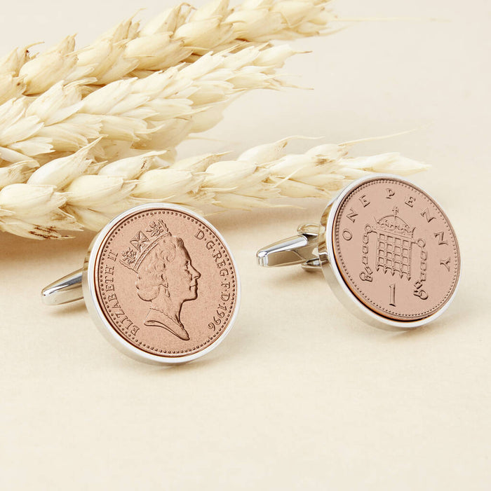 30th Birthday 1996 Penny Coin Cufflinks