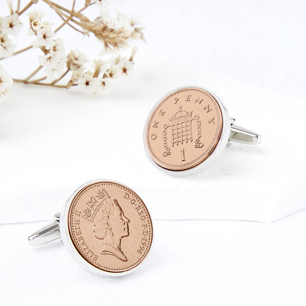 30th Birthday 1996 Penny Coin Cufflinks
