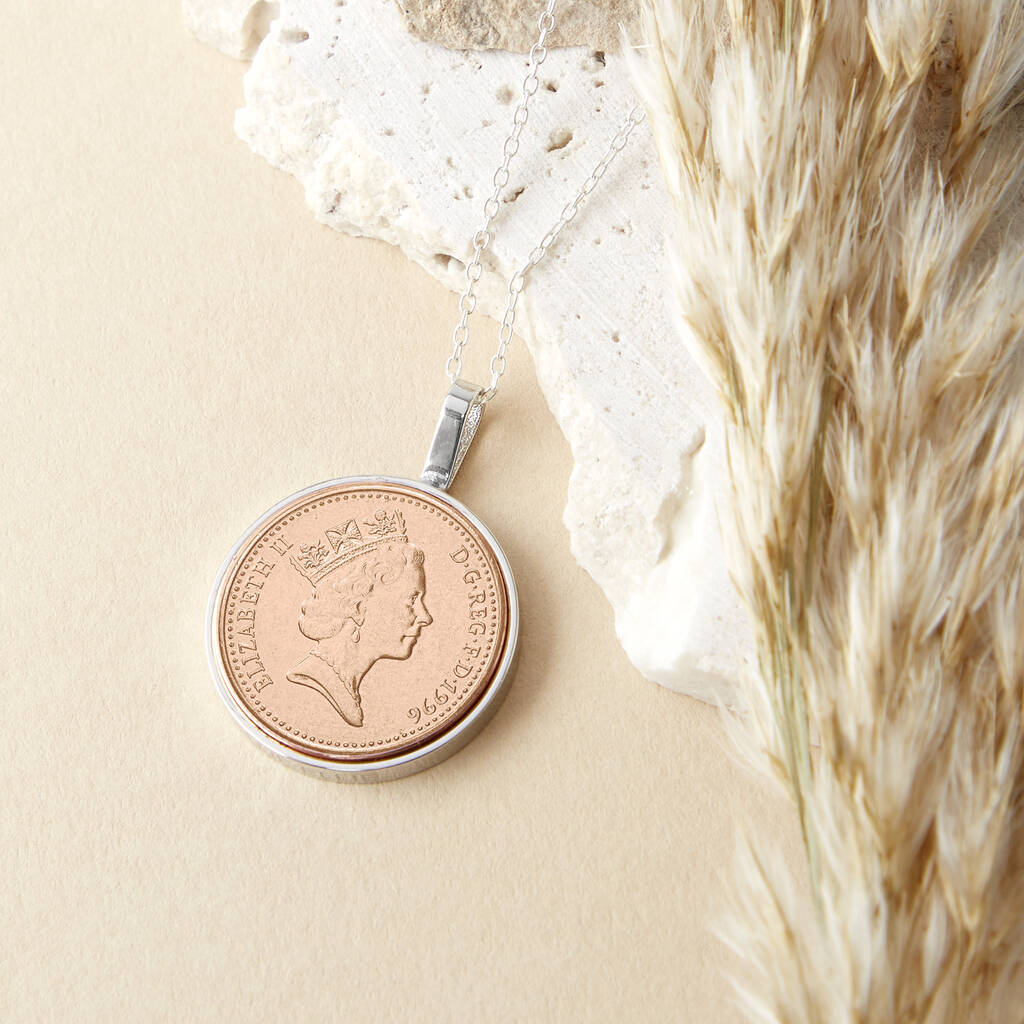 30th Birthday 1996 Penny Coin Pendant Necklace