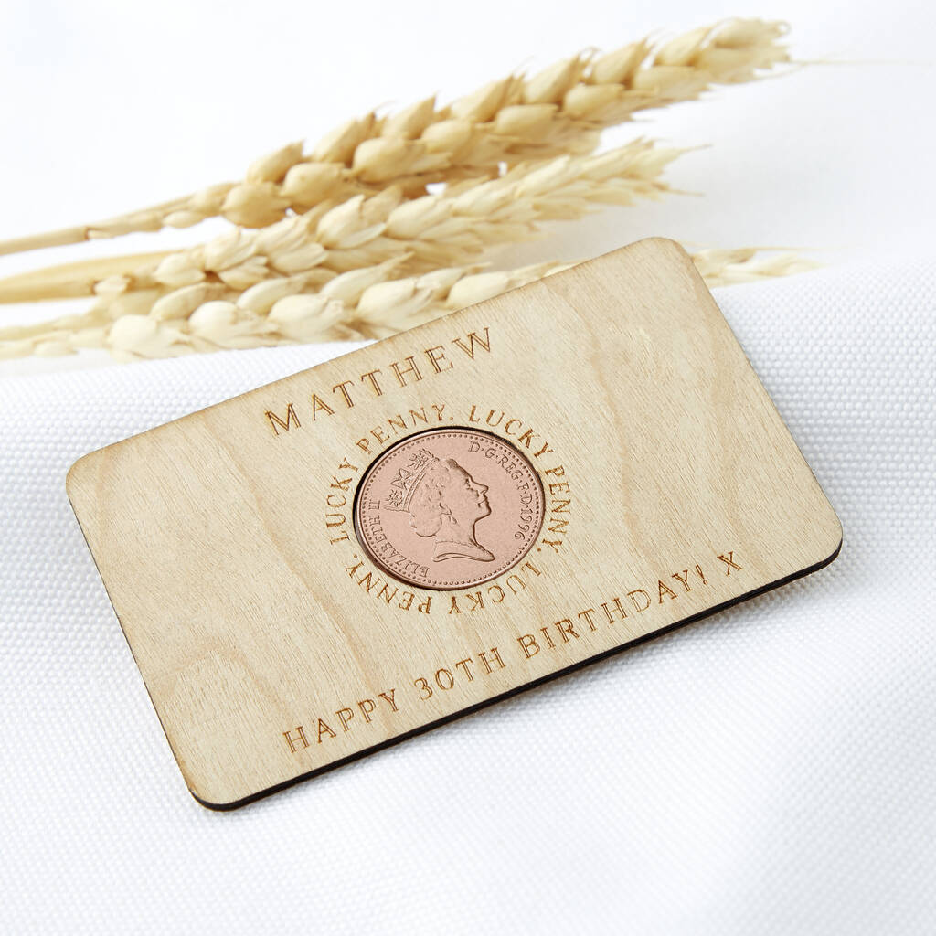 30th Birthday 1996 Penny Personalised Wallet Card