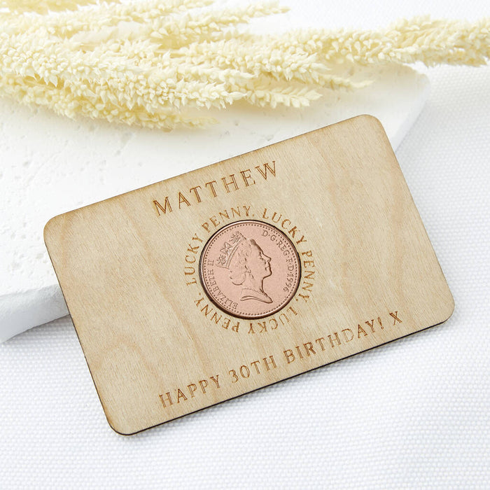 30th Birthday 1996 Penny Personalised Wallet Card