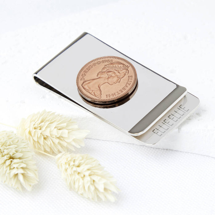 40th Birthday 1985 Penny Coin Money Clip