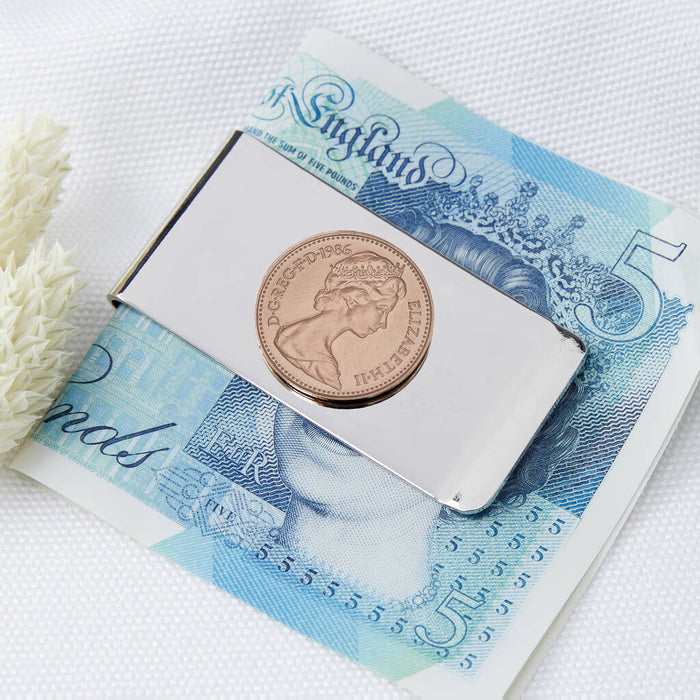 40th Birthday 1986 Penny Coin Money Clip