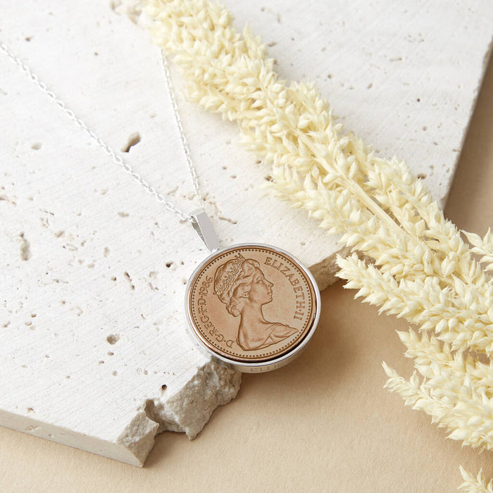 40th Birthday 1986 Penny Coin Pendant Necklace