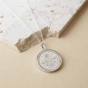 Sixpence 1964 60th Birthday Coin Necklace