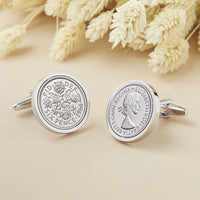 Sixpence 1965 Or 1966 60th Birthday Coin Cufflinks