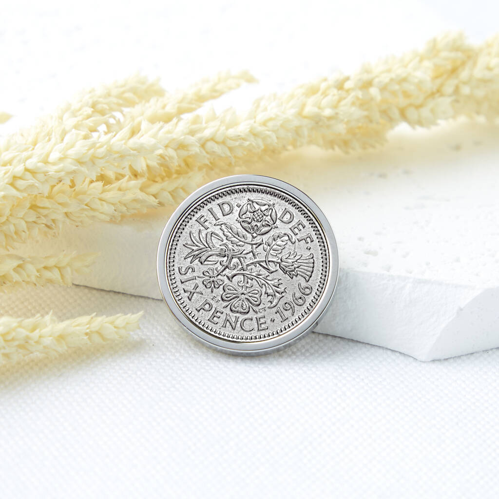 60th Birthday 1966 Sixpence Keepsake Coin Token