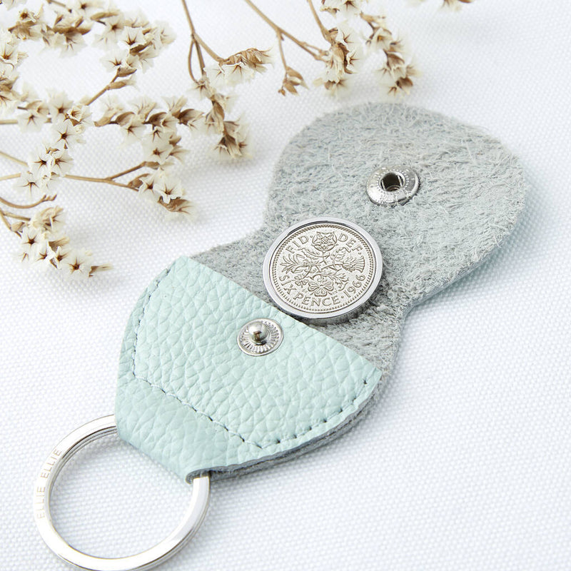 60th Birthday 1965 Or 1966 Sixpence Keepsake Coin Keyring