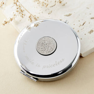 60th Birthday 1964 Sixpence Coin Compact Mirror
