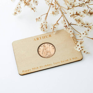 90th Birthday 1934 Farthing Personalised Wallet Card
