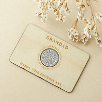 90th Birthday 1935 Or 1936 Sixpence Personalised Wallet Card