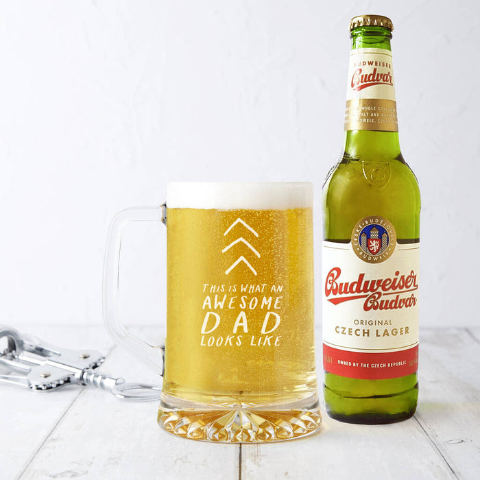 'Awesome Dad' Beer Tankard Glass