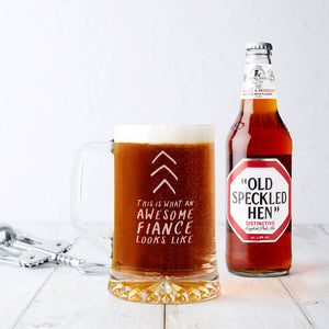 'Awesome Fiance' Beer Tankard Glass