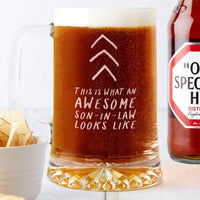 Awesome Son In Law Wedding Beer Tankard Glass