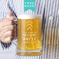 'Awesome Uncle' Beer Tankard Glass