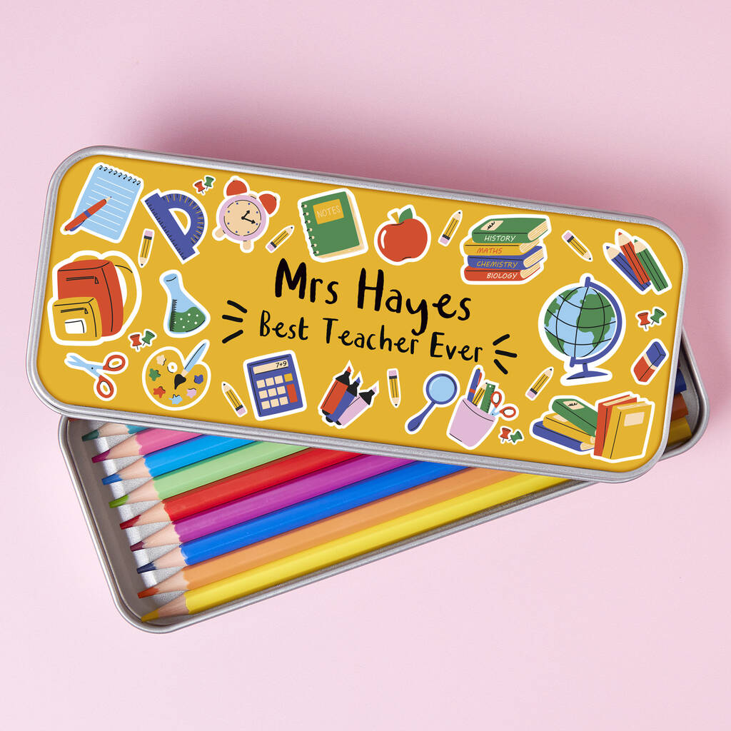 Best Teacher Ever Pencil Tin