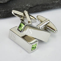 Birthstone Personalised Bar Cufflinks