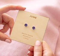 Personalised Eid Silver Birthstone Earrings