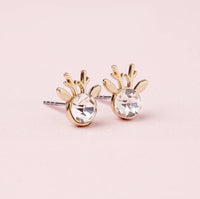 Bows and Lights Gold Plated Christmas Earring Set