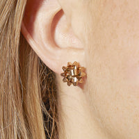 Bows and Lights Gold Plated Christmas Earring Set