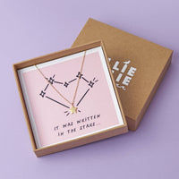 Written In The Stars Sterling Silver Star Valentines Necklace