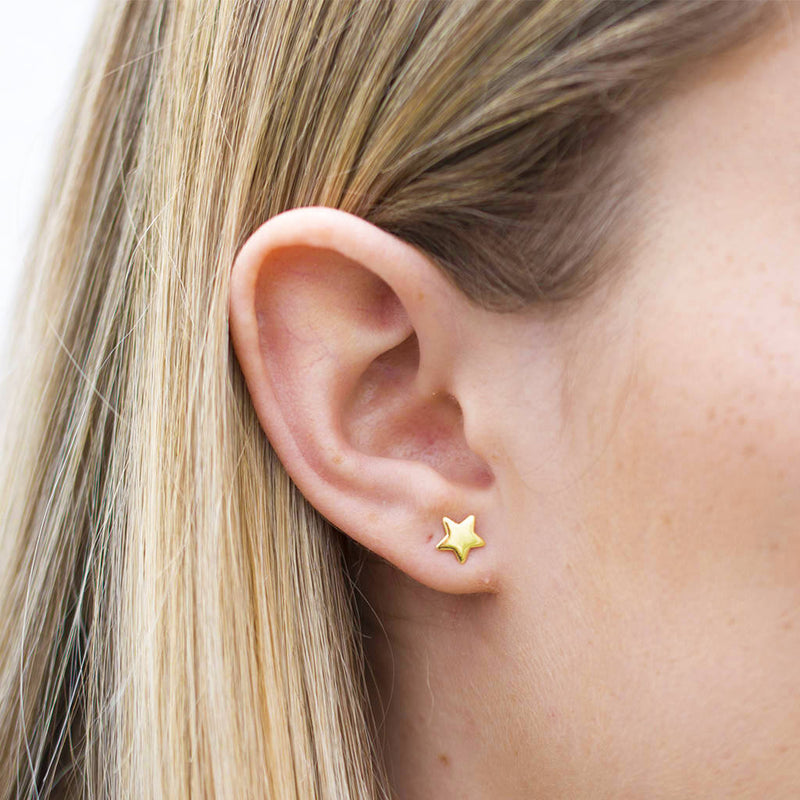 Classic Sterling Silver Star Stud Earrings