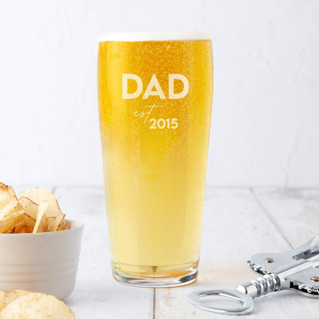 Dad Established Personalised Pint Glass