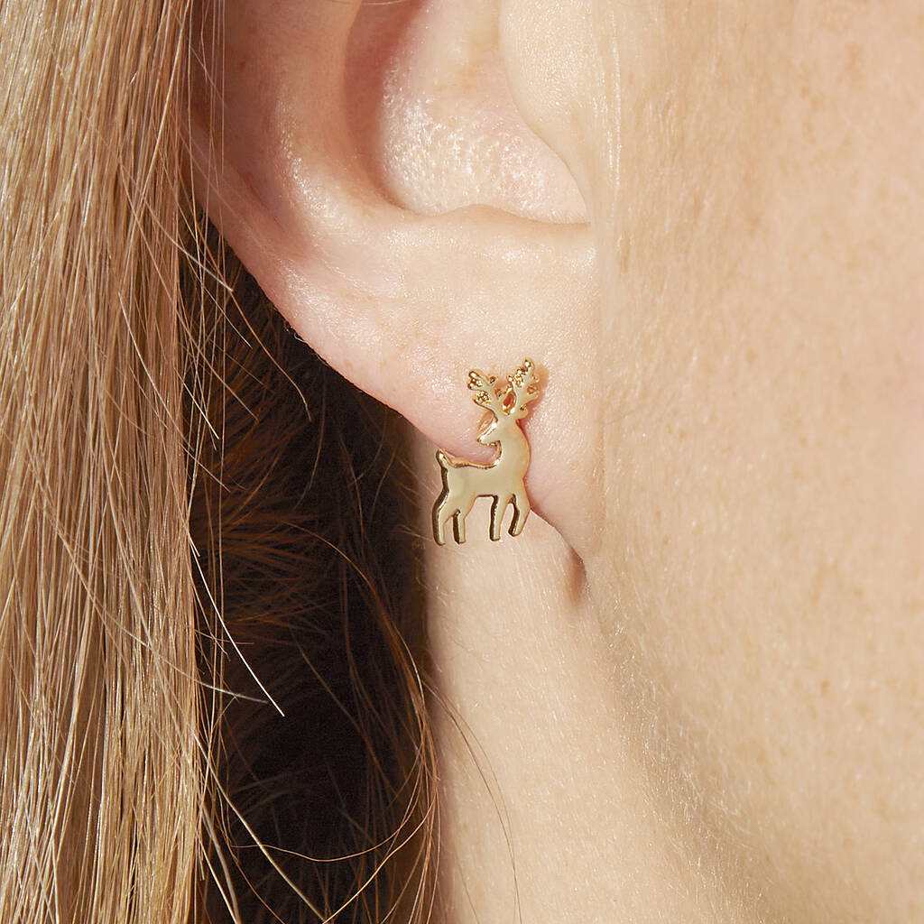 Deck The Halls Gold Plated Christmas Earring Set