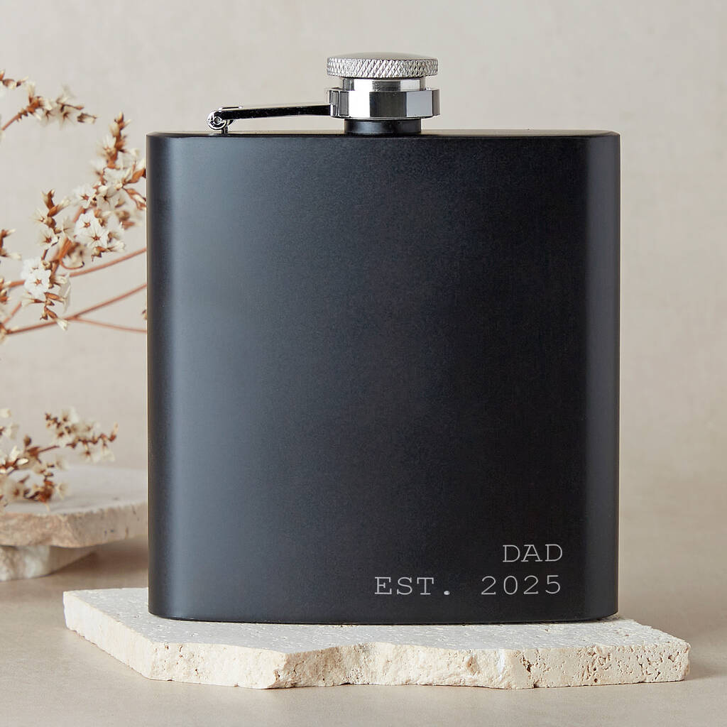 Established Name And Date Personalised Hip Flask