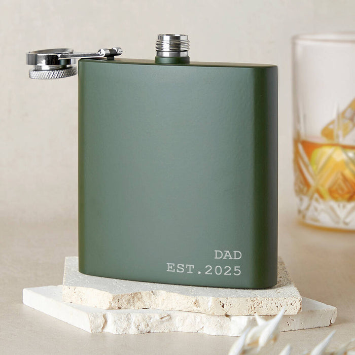 Established Name And Date Personalised Hip Flask