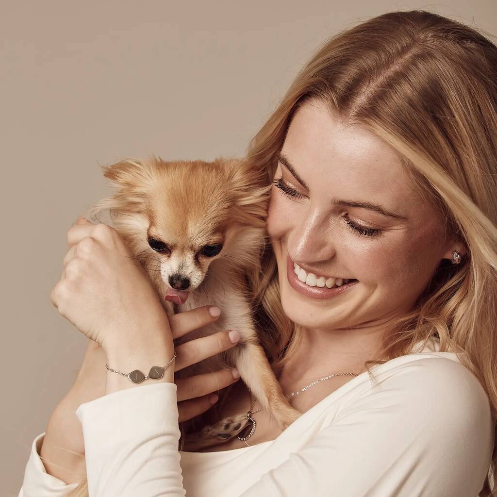 Family Name Bracelet, Sterling Silver Two Organic Pebbles