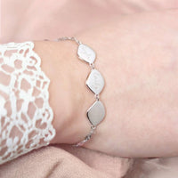 Family Name Bracelet, Sterling Silver Three Organic Pebbles