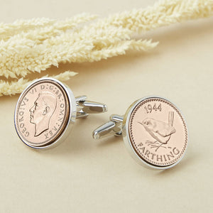 Farthing Year Coin Cufflinks 1920 To 1956